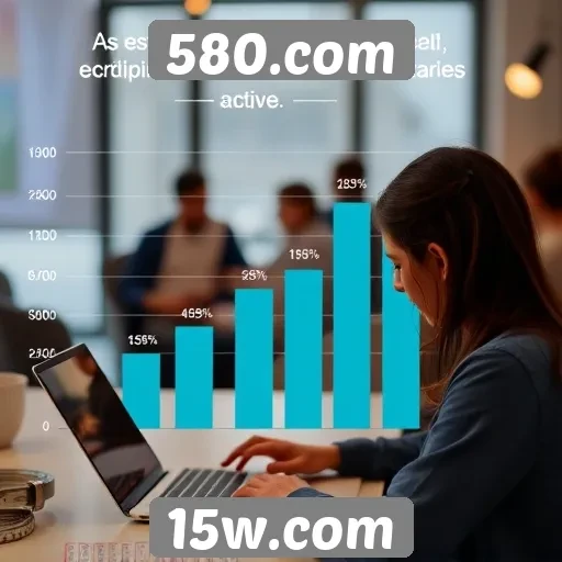 Estatísticas de usuários ativos no 580.com em crescimento